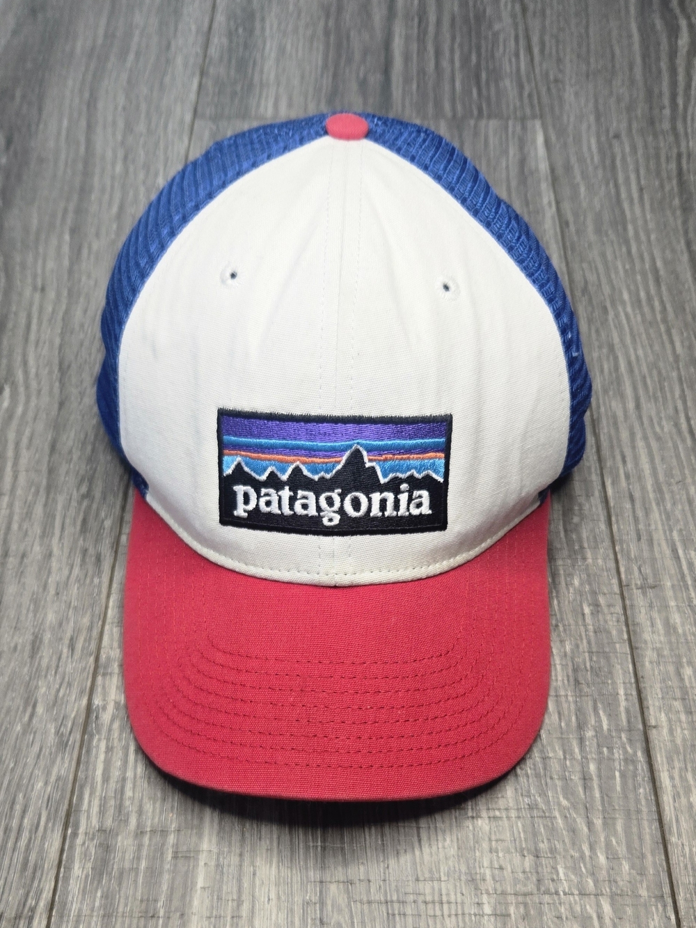 Patagonia P-6 Logo Trucker Hat Red White Blue Mesh Snapback One Size